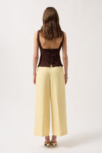 Back Ribbon Detail Brown Blouse