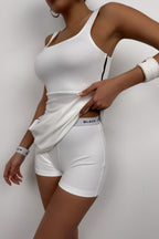 Shorts Lined White Mini Dress