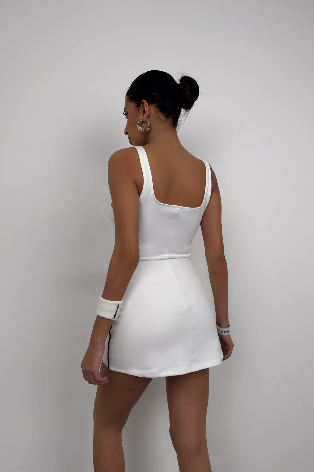 Shorts Lined White Mini Dress