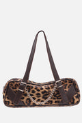 Stdr Chain Detail Handle Leopard Bag