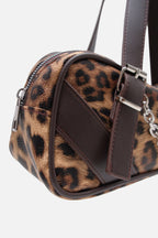 Stdr Chain Detail Handle Leopard Bag