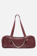 Stdr Chain Detail Handle Burgundy Bag