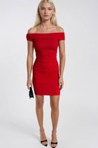 Strapless Basic Red Mini Dress