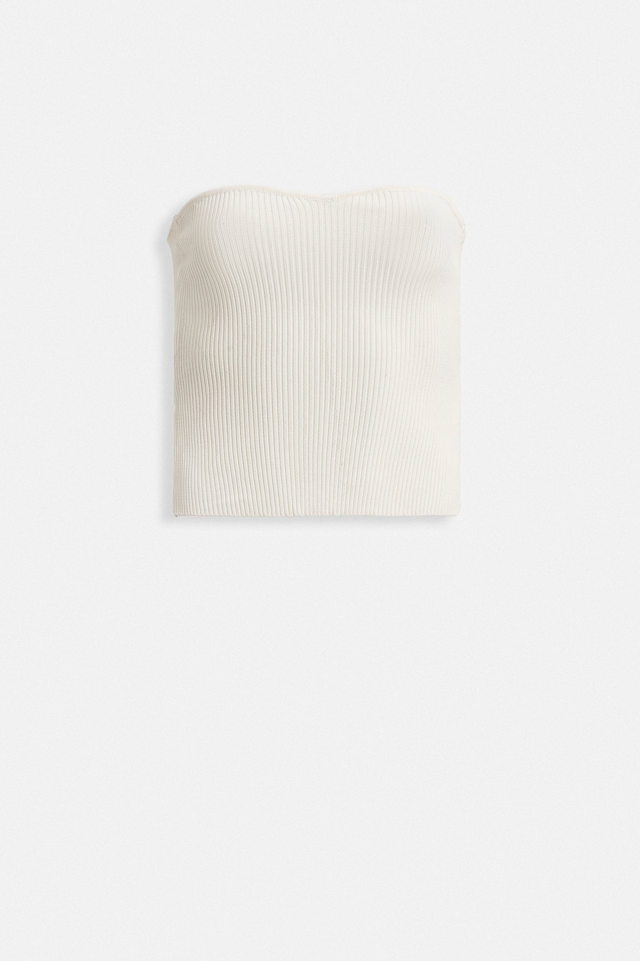 Strapless Textured White Crop