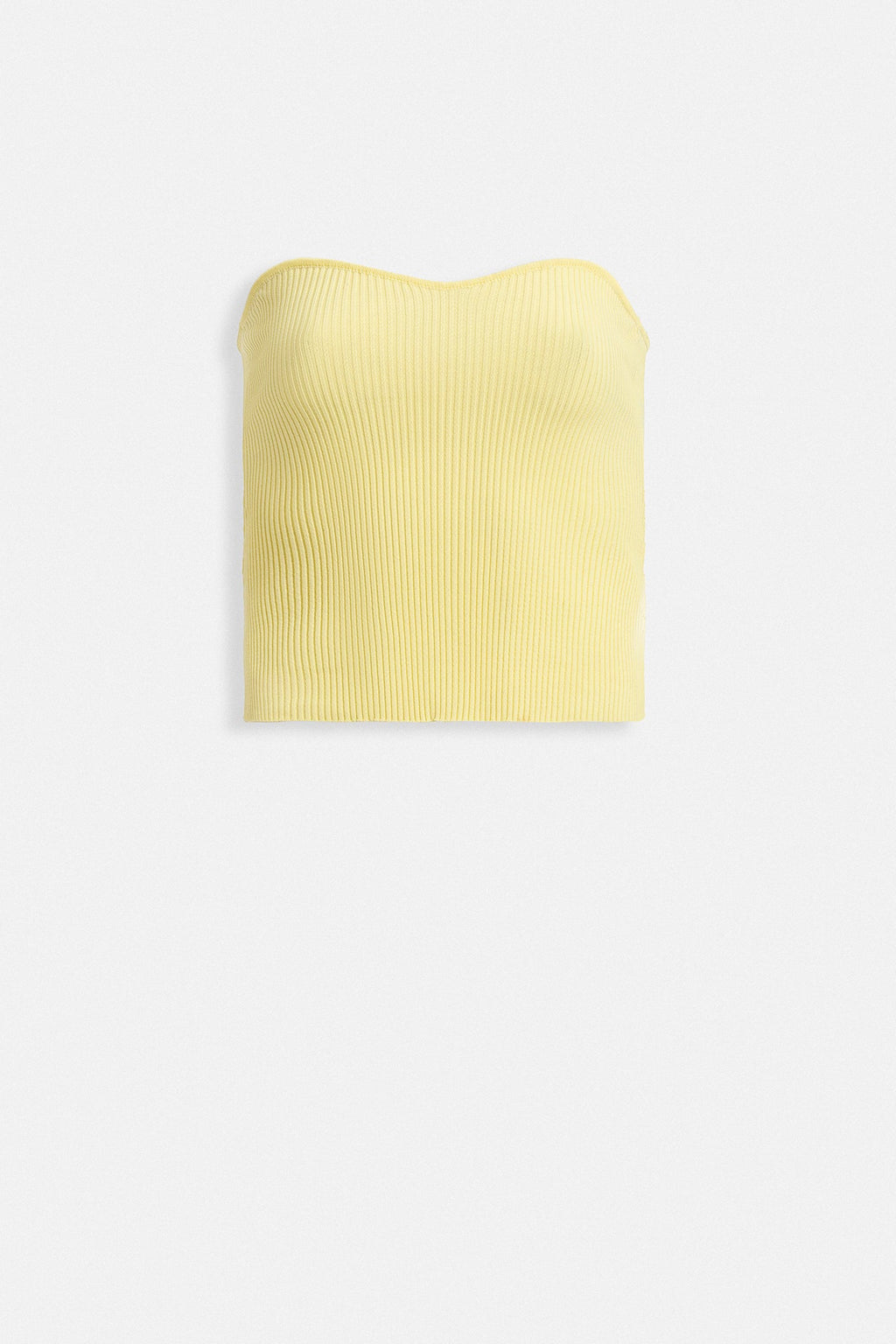 Strapless Textured Yellow Crop