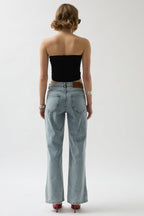 Strapless Knot Detay Black Blouse