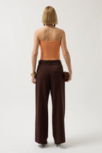 Strapless Knot Detay Somon Blouse