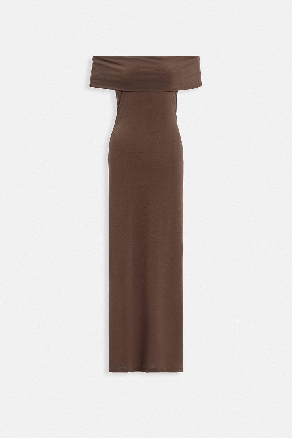 Straplez Maxi Brown Dress