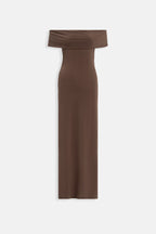 Straplez Maxi Brown Dress