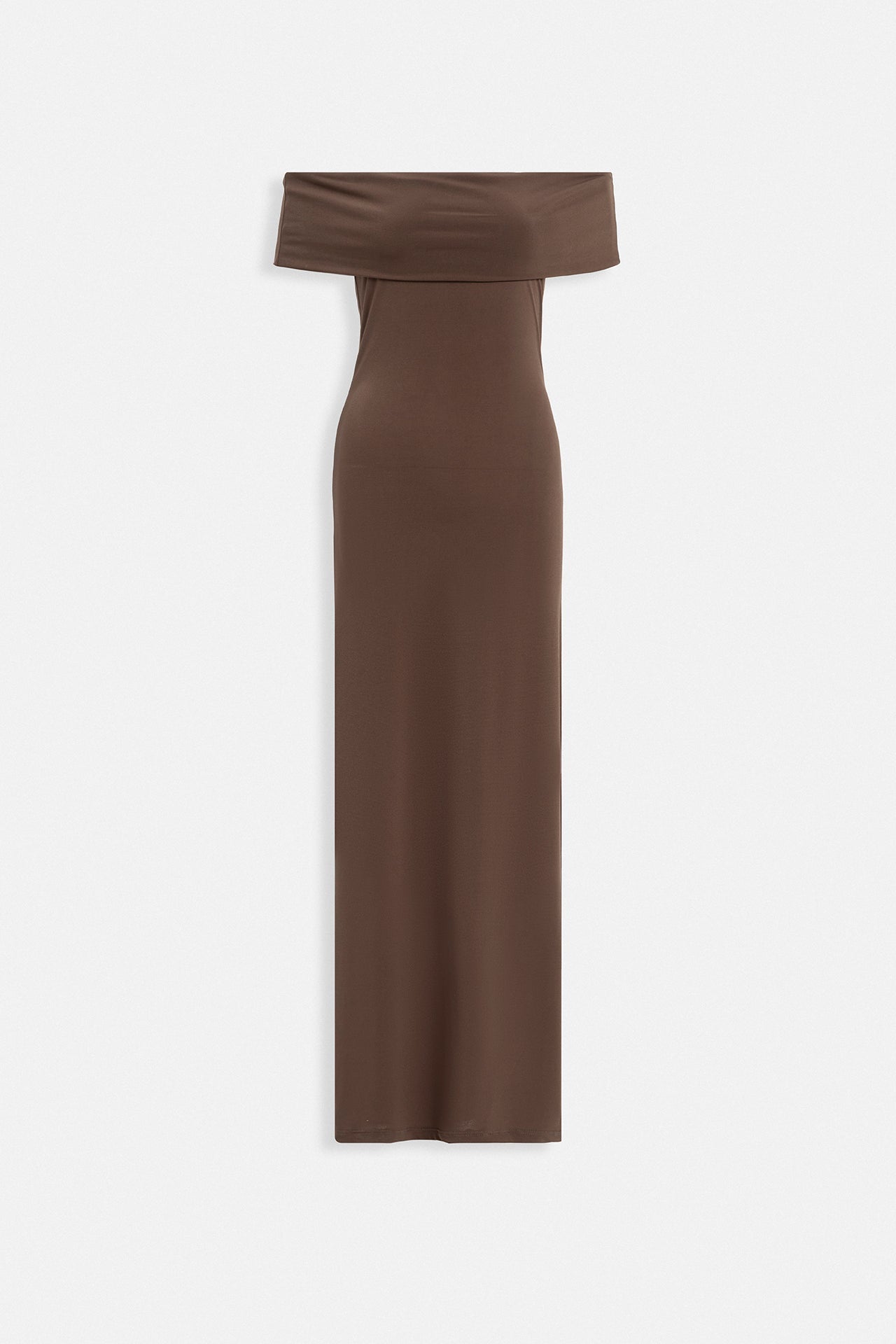 Straplez Maxi Brown Dress