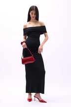 Straplez Maxi Black Dress