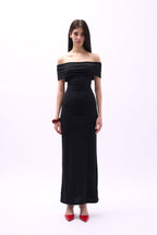 Straplez Maxi Black Dress