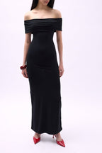 Straplez Maxi Black Dress