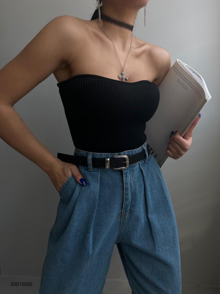 Strapless Knit Blouse