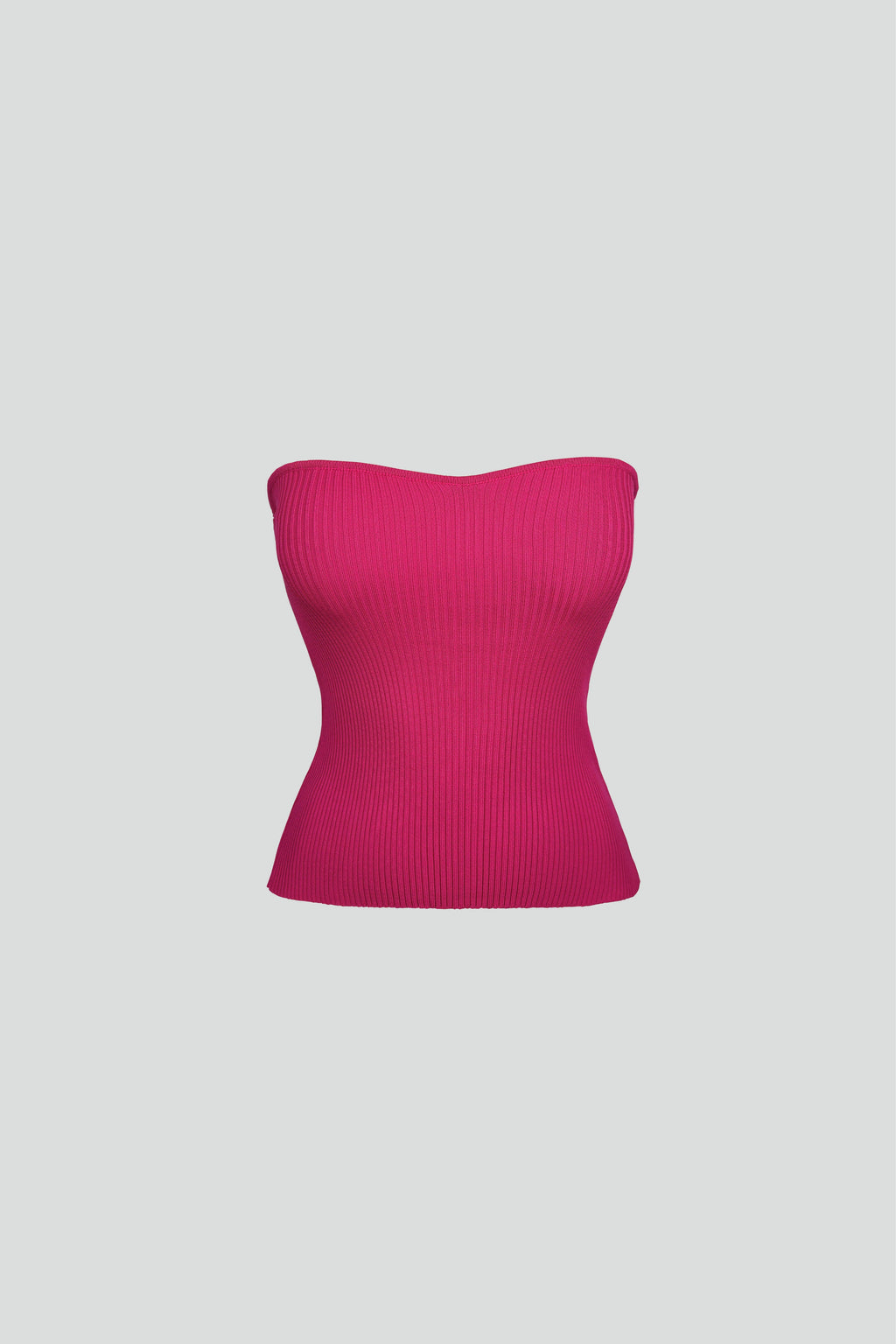 Strapless Fuchsia Knit Blouse