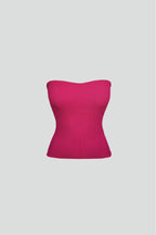Strapless Fuchsia Knit Blouse