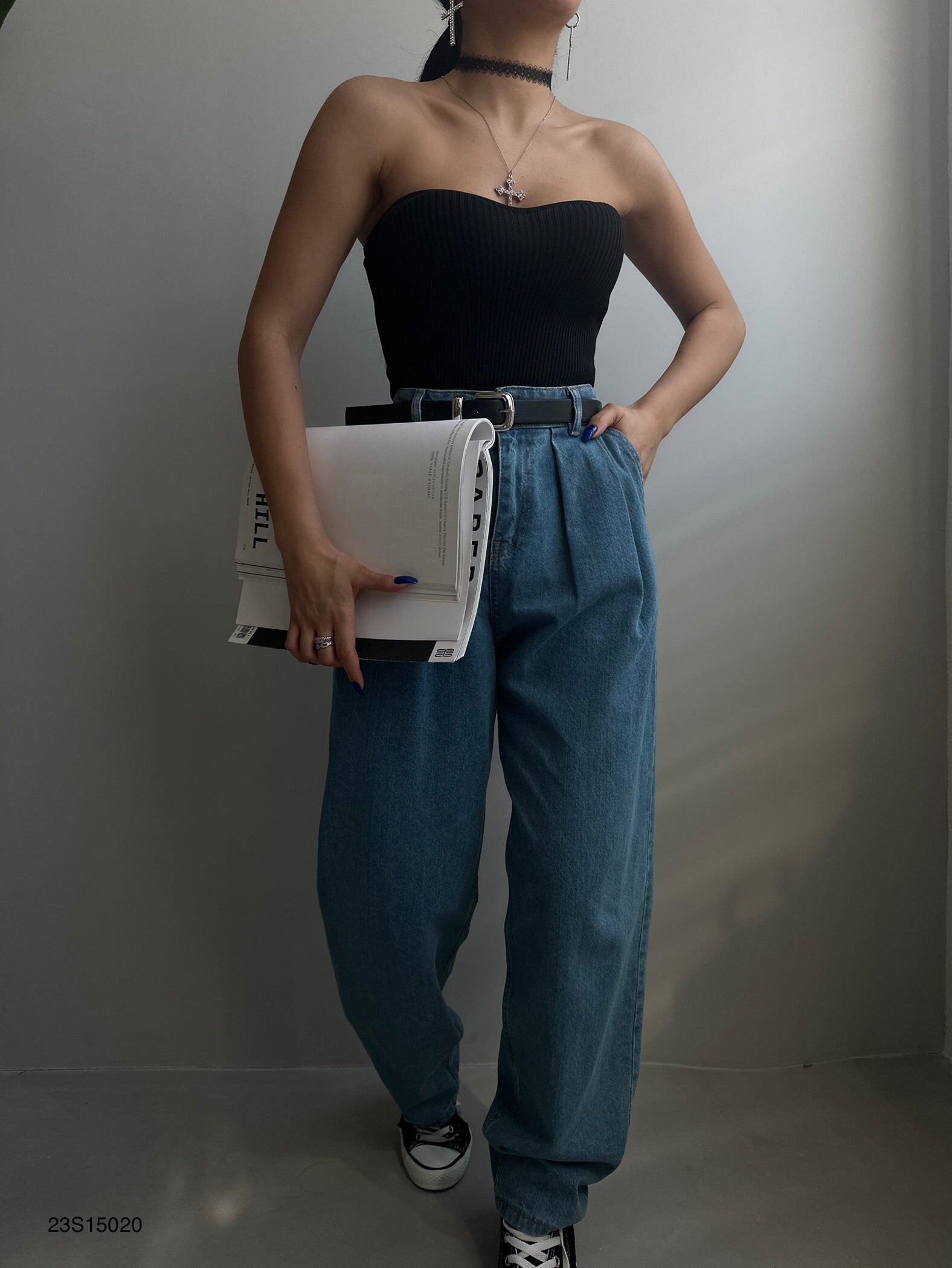 Strapless Knit Blouse