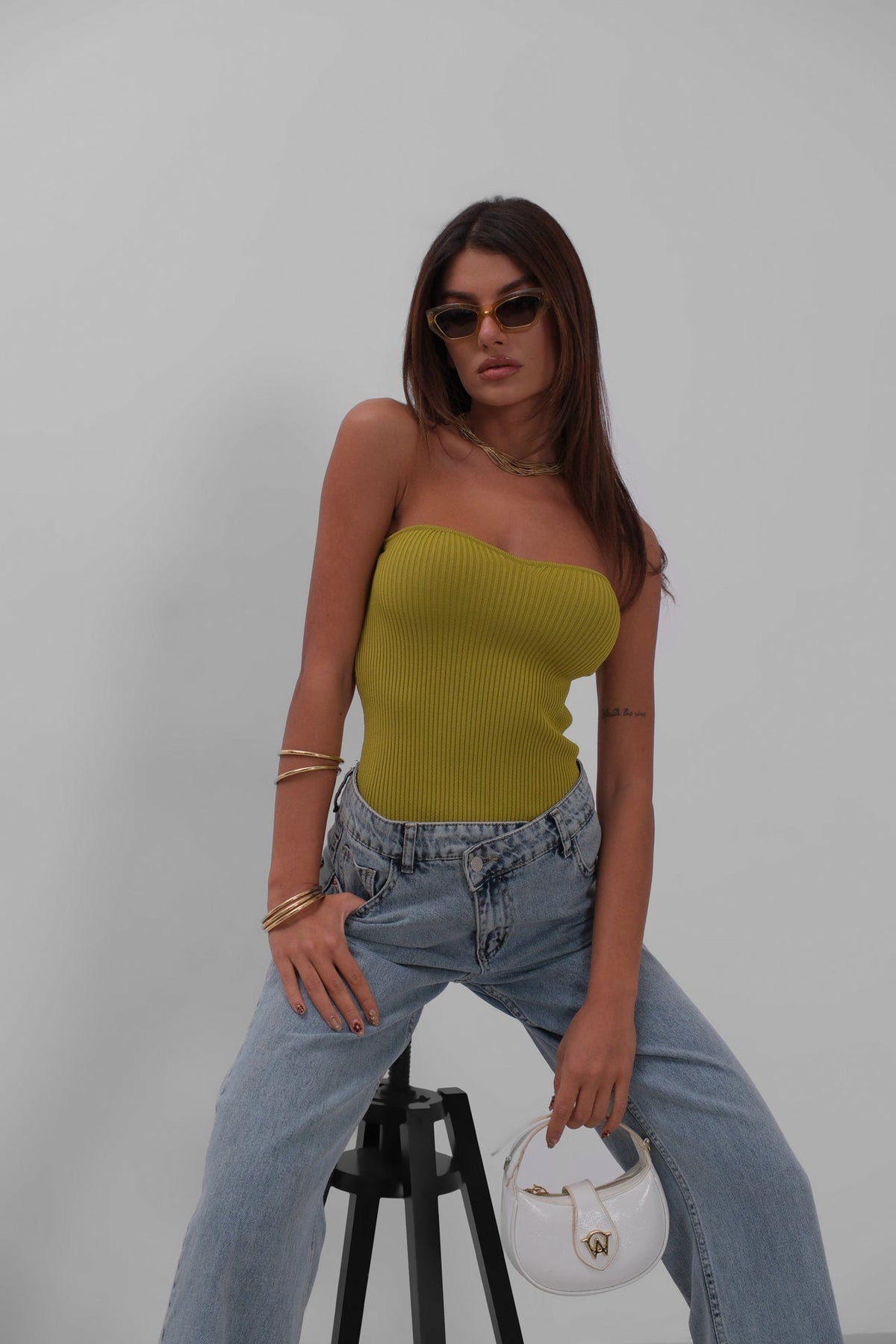 Strapless Knitted Blouse