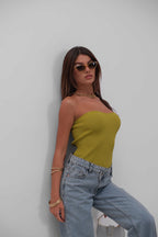 Strapless Knitted Blouse