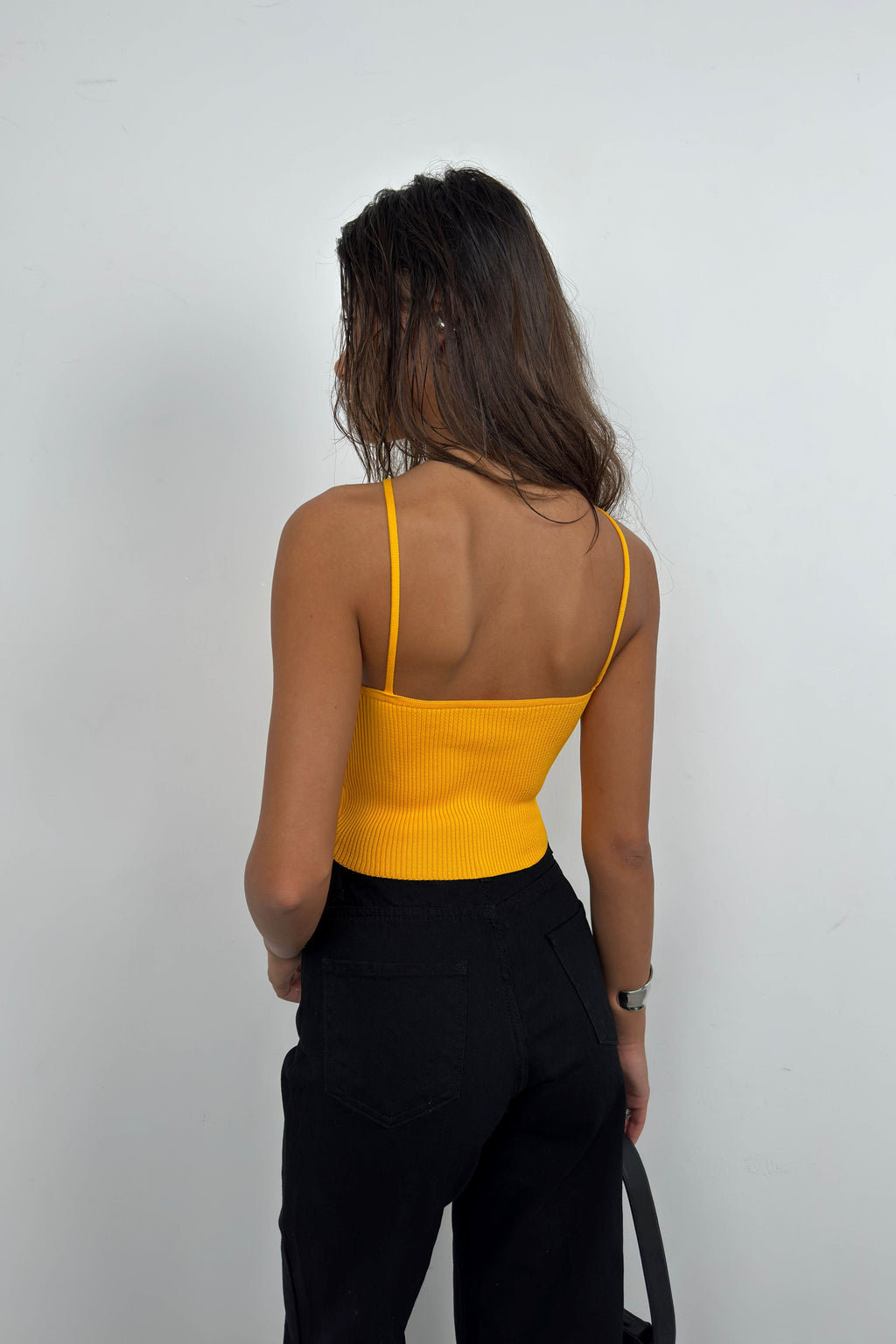 Stone Detail Orange Crop Blouse
