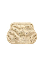 Stone Embellished Mini Straw Beige Bag