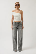 Stone Stripe Detail Black Jeans
