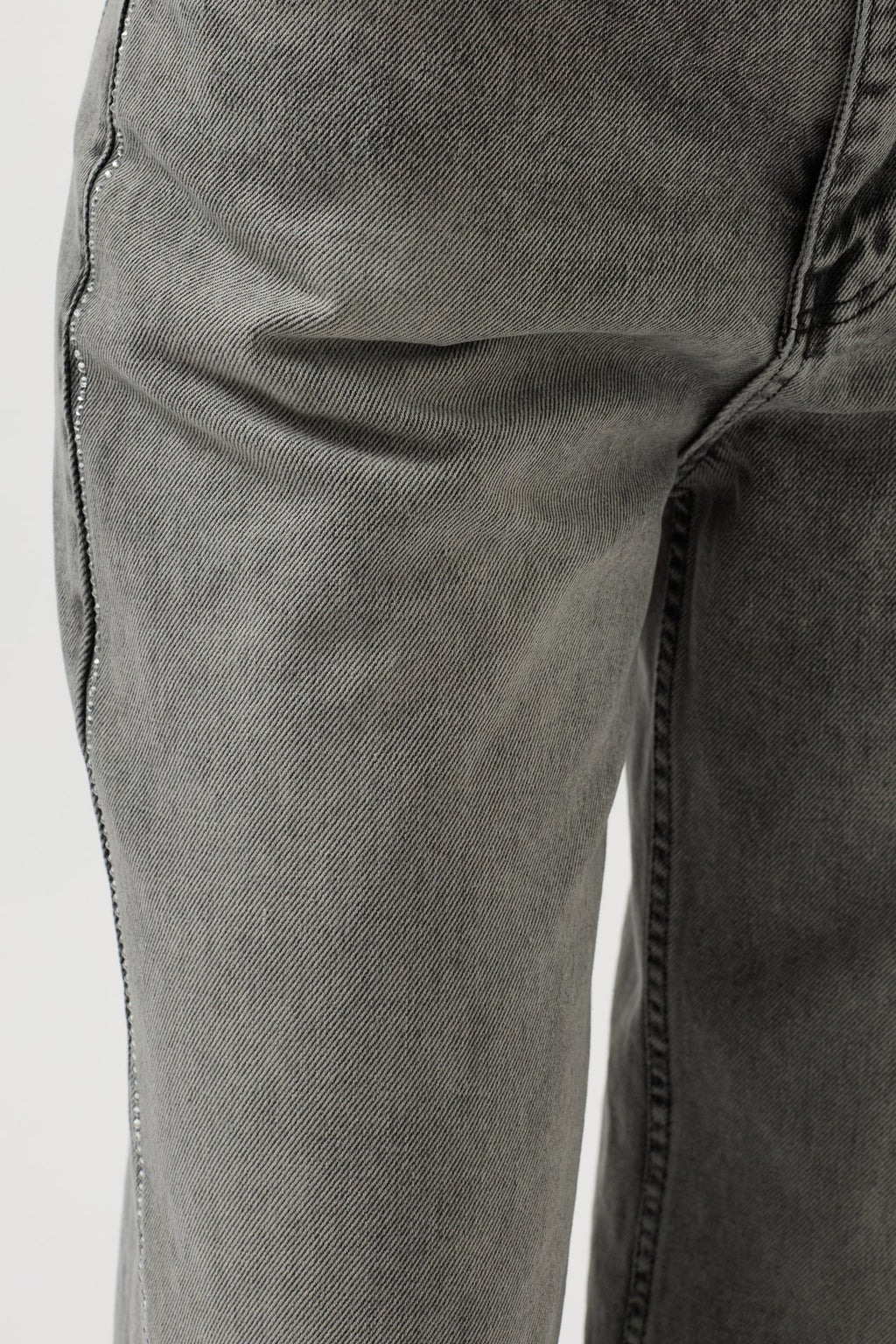 Stone Stripe Detail Black Jeans