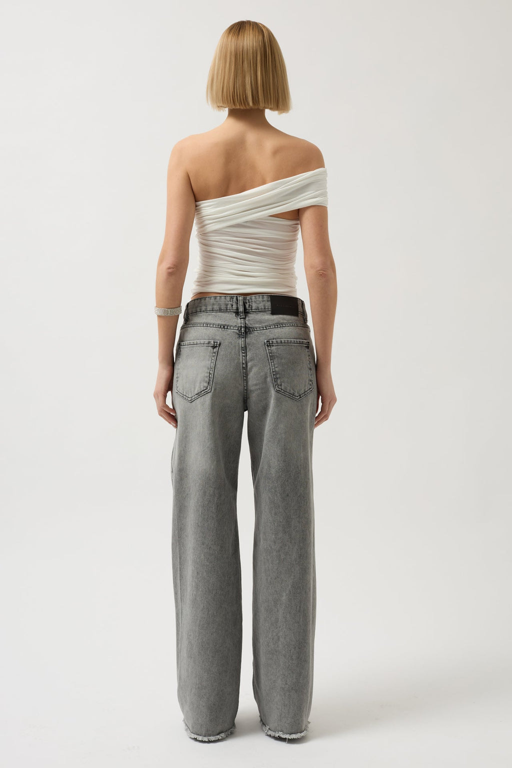 Stone Stripe Detail Black Jeans