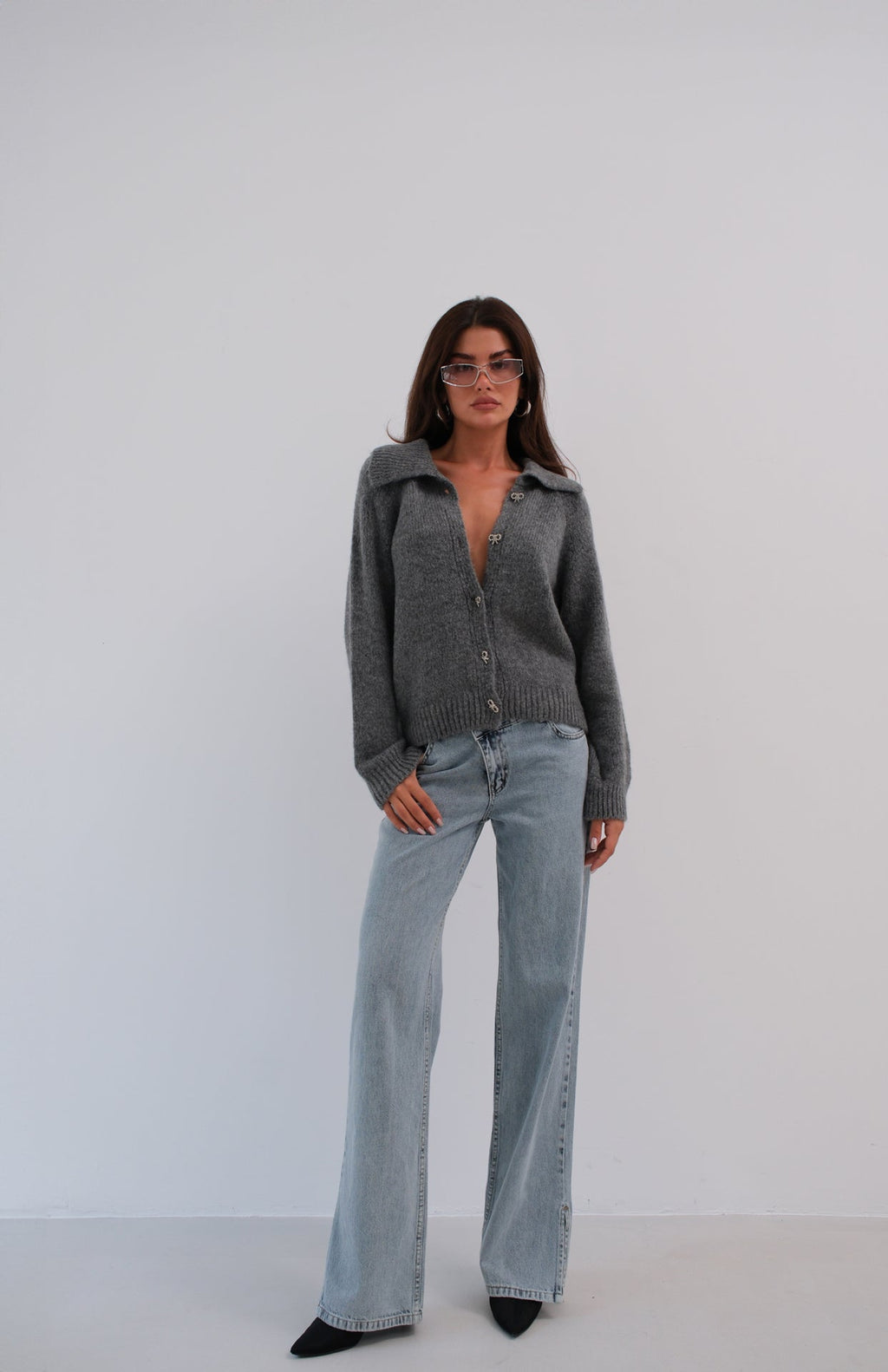 Tasli Fiyonk Buttoned Knit Cardigan