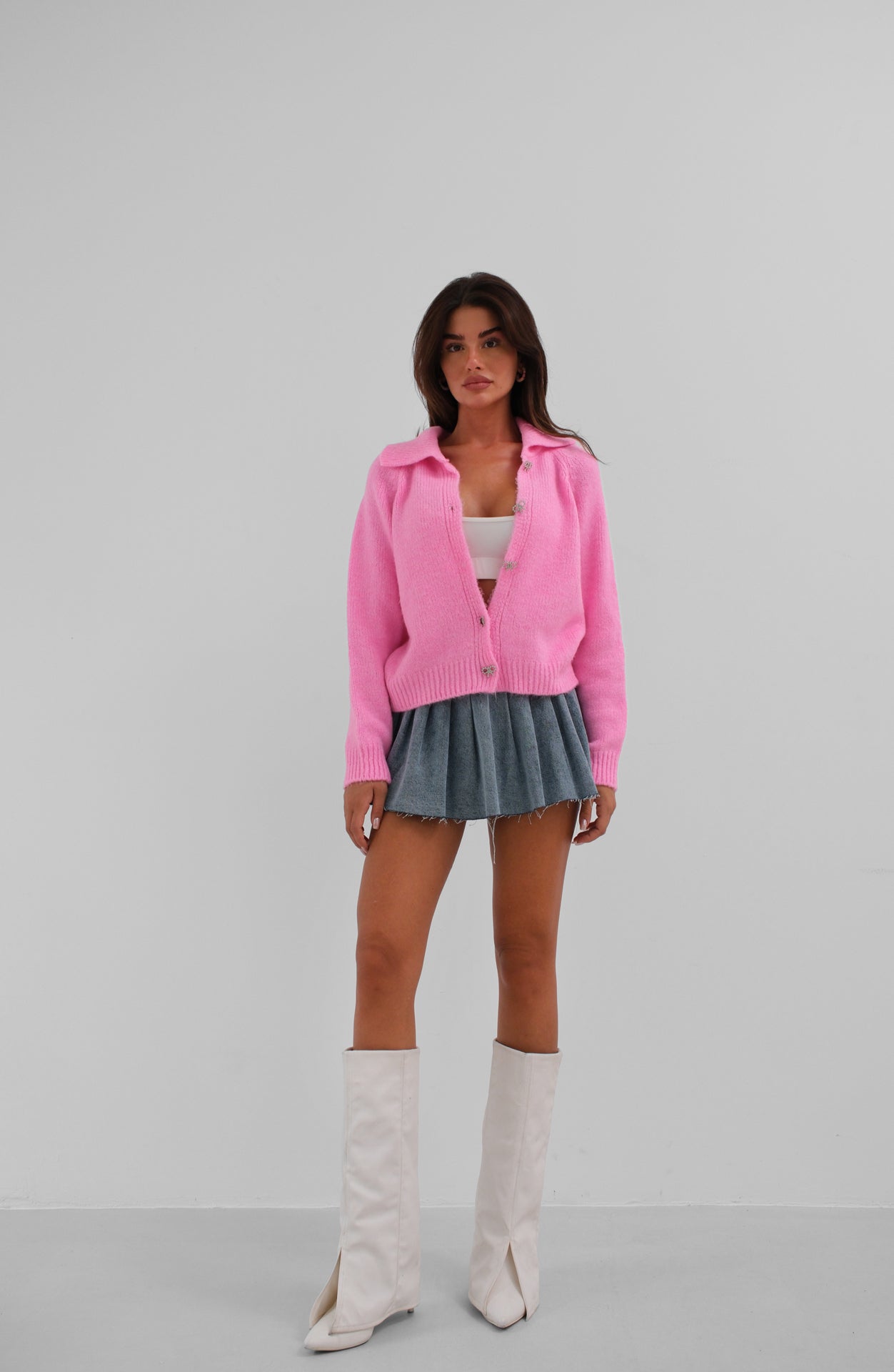 Tasli Fiyonk Buttoned Knit Cardigan
