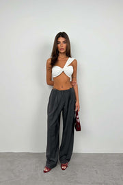 One Shoulder Asymmetrical Ecru Bra