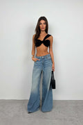One Shoulder Asymmetric Black Bra