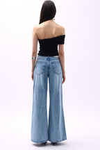 One Shoulder Ruched Black Blouse