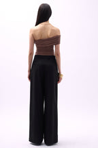 One Shoulder Ruched Mink Blouse
