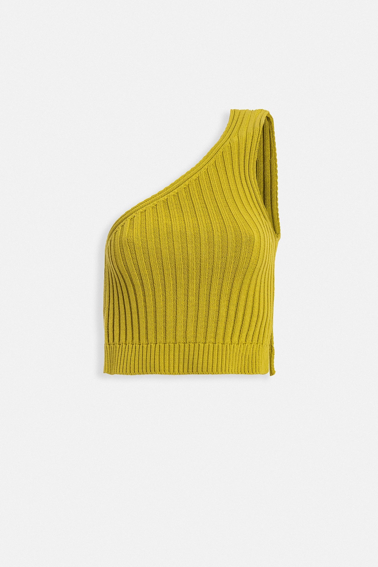 One Shoulder Knit Green Blouse