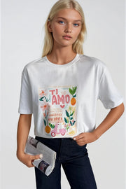Ti Amo Printed White T-Shirt