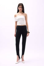 Heel Detail Black Leggings