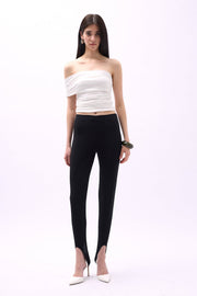 Black Leggings with Heel Detail
