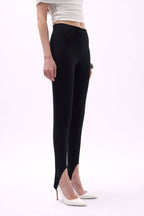 Heel Detail Black Leggings