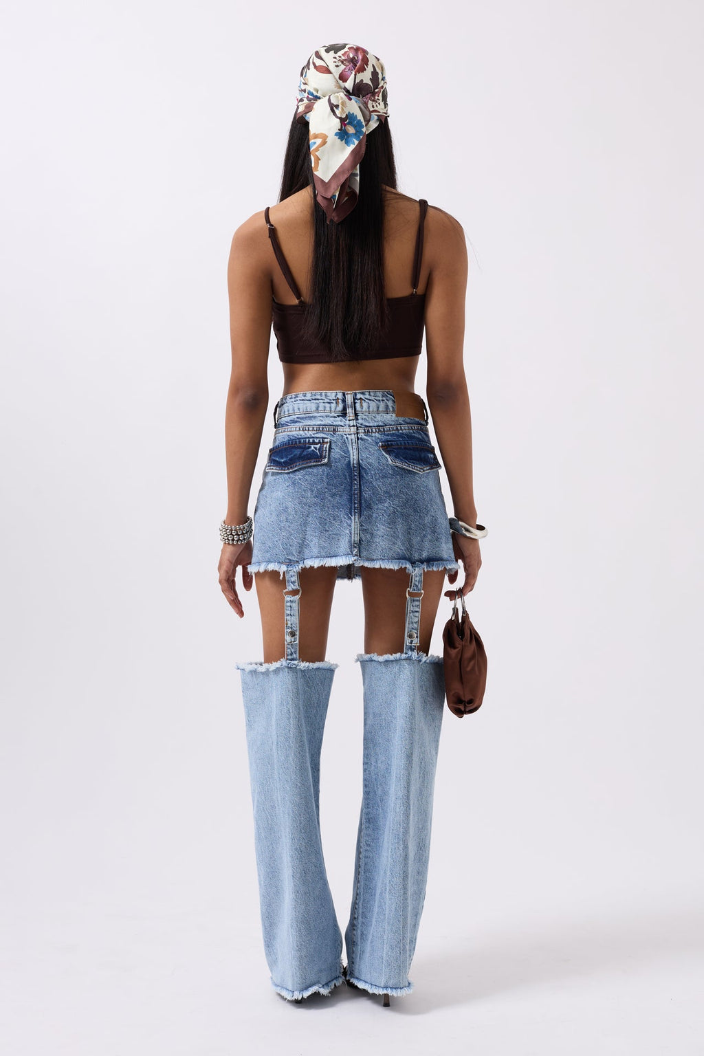 Legging Detail High Waist Blue Jeans