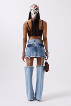 Legging Detail High Waist Blue Jeans