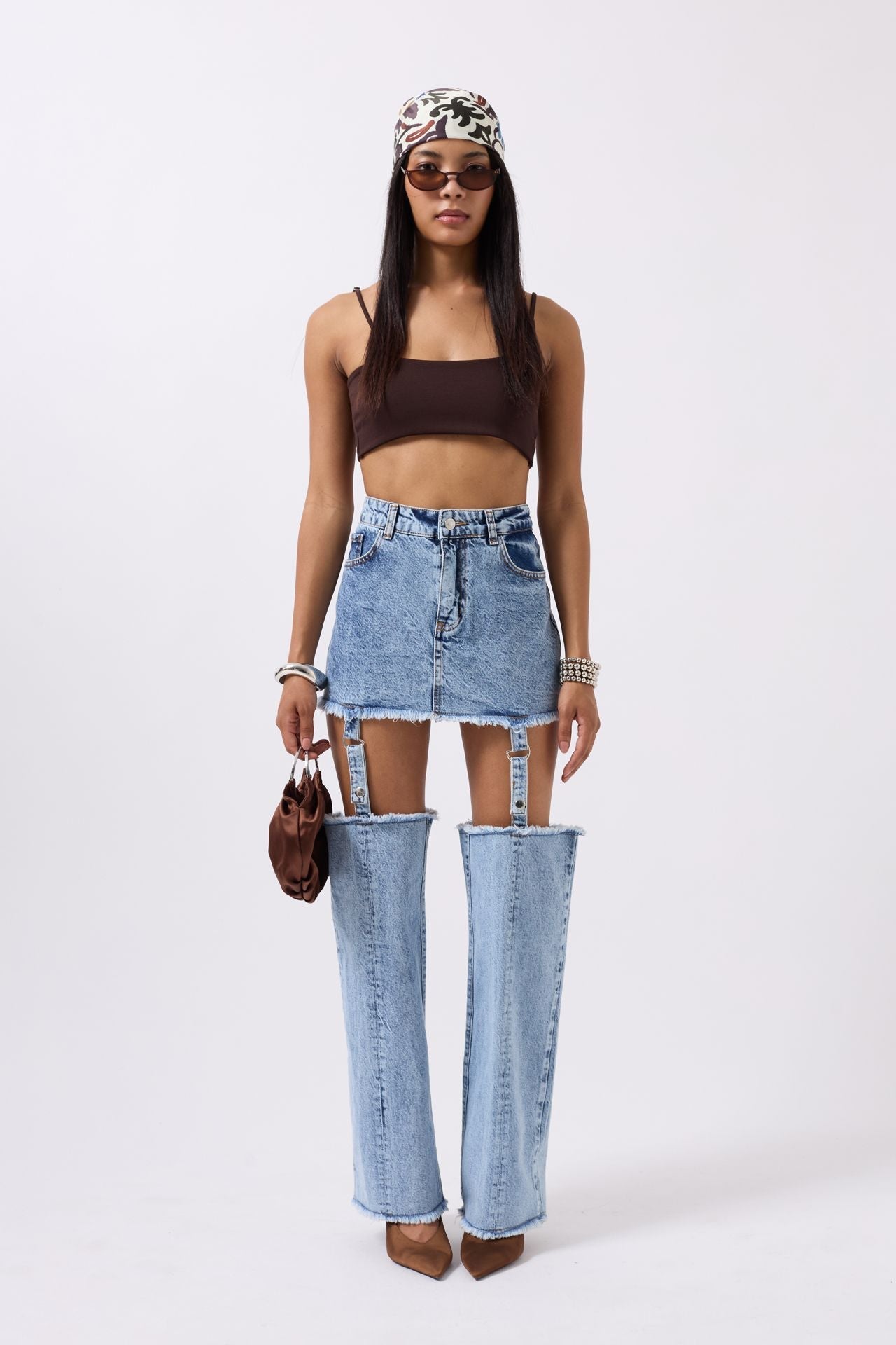 Legging Detail High Waist Blue Jeans