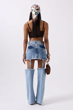 Legging Detail High Waist Blue Jeans