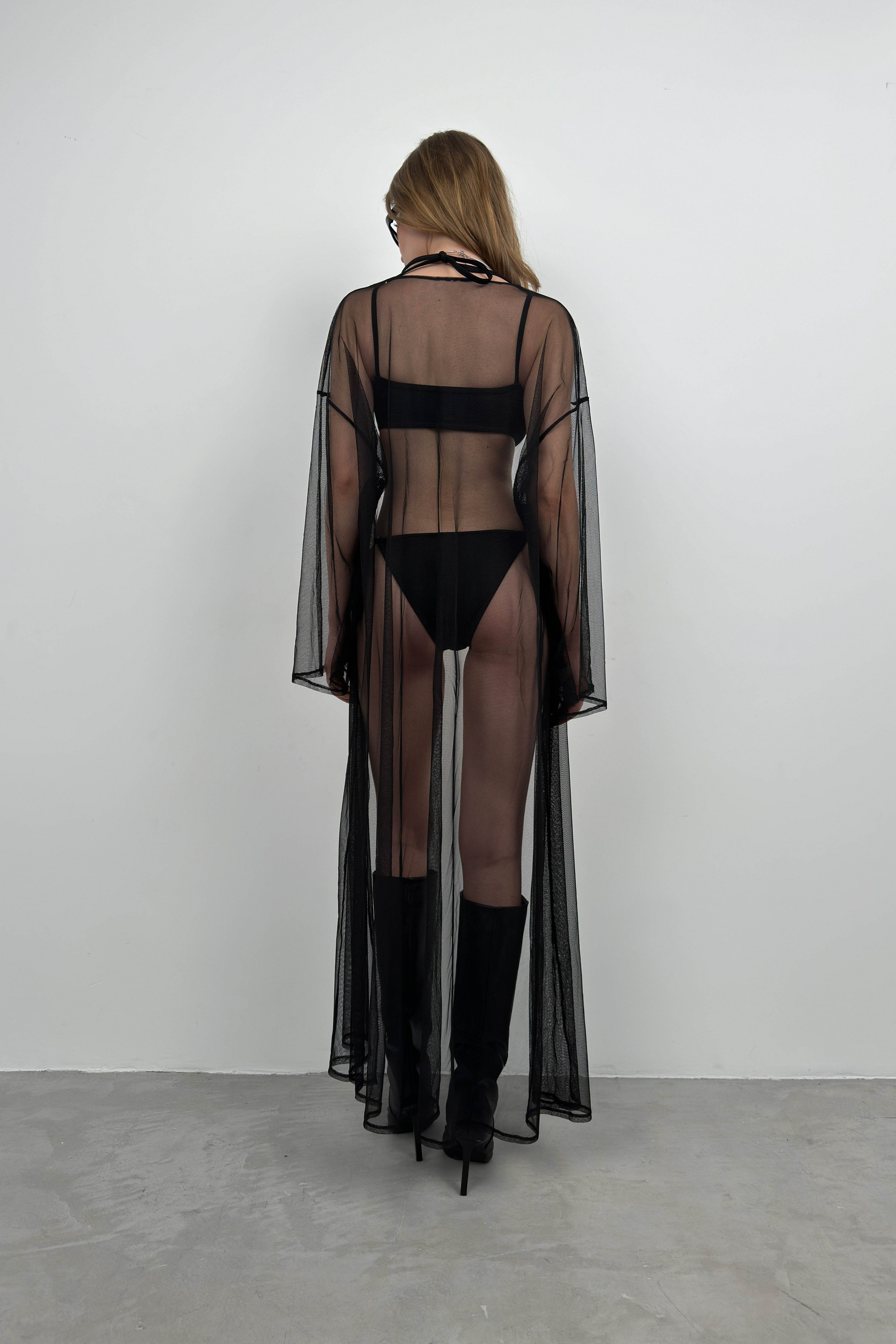 Tulle Maxi Black Pareo