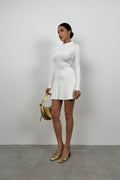 Long Sleeve A-Line White Dress