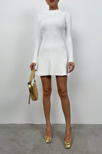 Long Sleeve A-Line White Dress