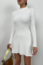 Long Sleeve A-Line White Dress