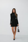 Long Sleeve A-Line Black Dress