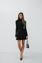 Long Sleeve A-Line Black Dress