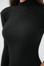 Long Sleeve A-Line Black Dress